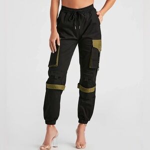 Black and Green Cargo Pants